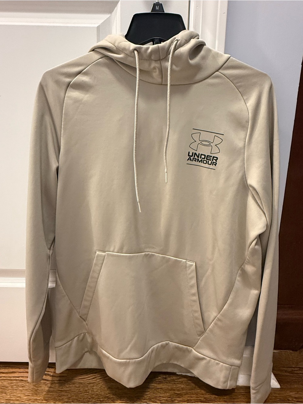 Under Armour Men’s Cream Pullover Hoodie with Logo